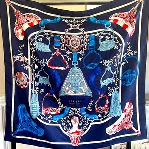 Authentic Hermes Etriers silk scarf.